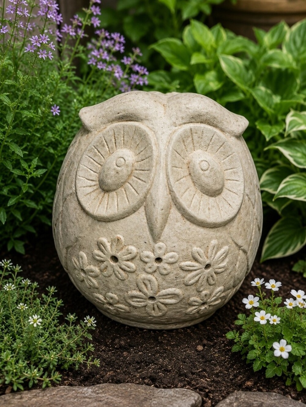 Vintage Owl Luminary Lantern Cottagecore Garden Decor Ceramic Candle Holder